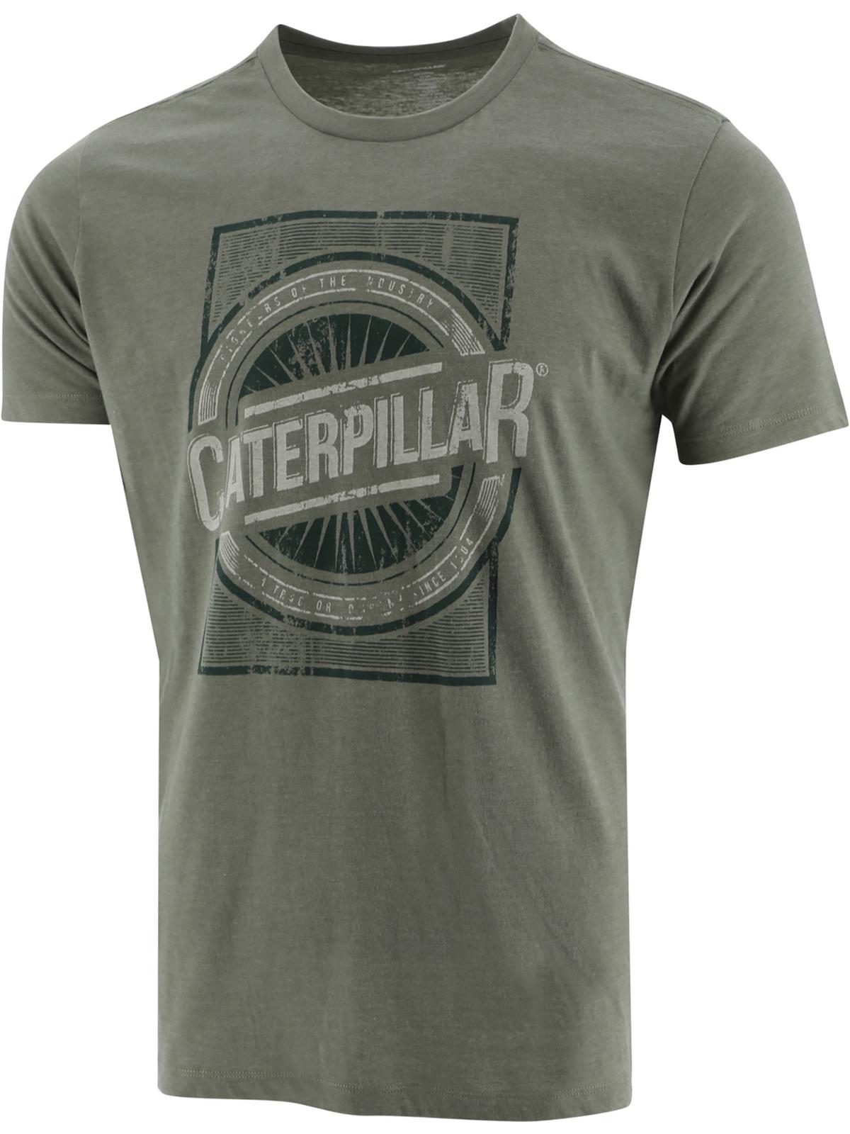 Shop Caterpillar Mens Graphic Logo T-shirt In Green