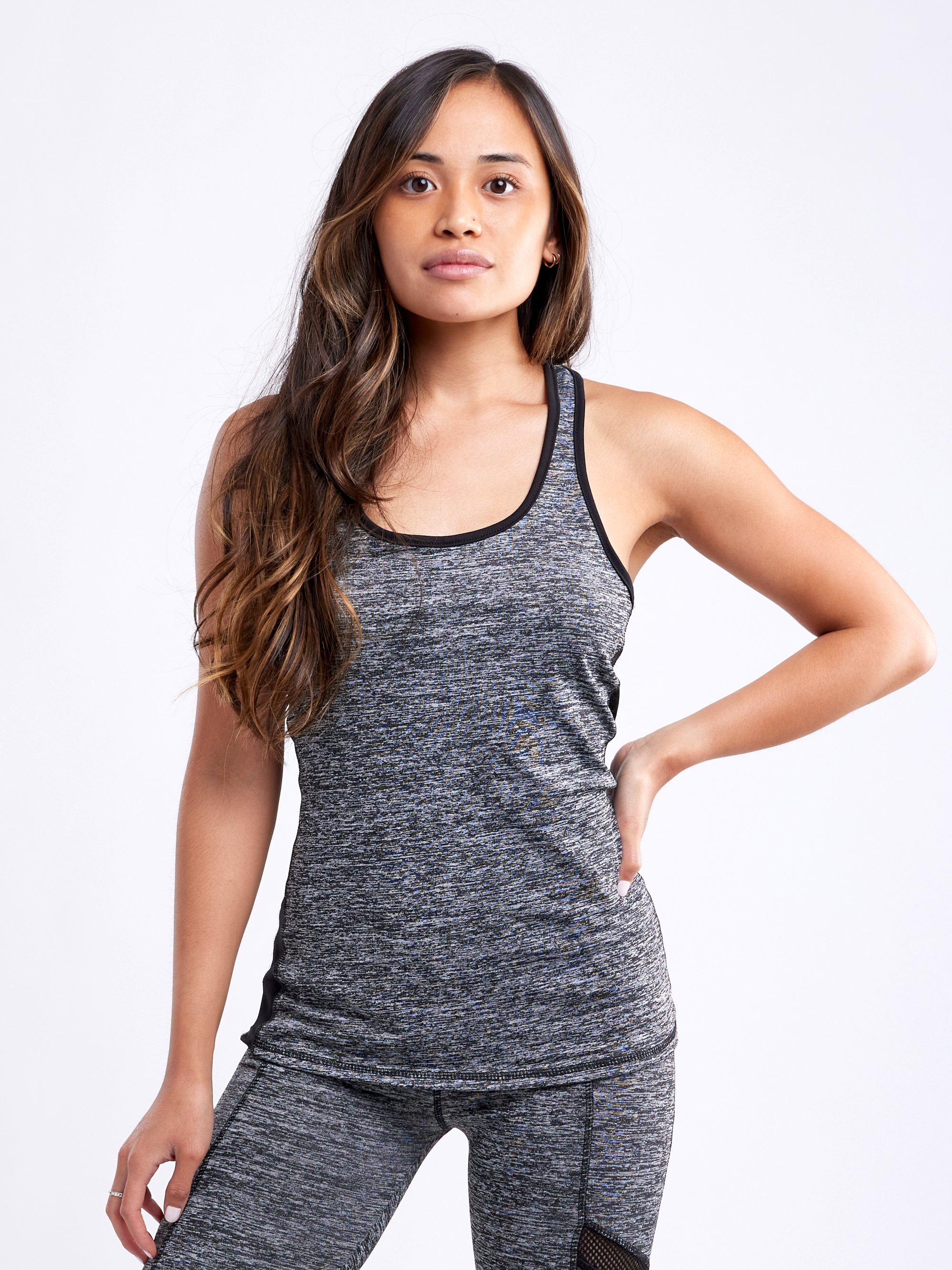 JUPITER GEAR Long Sports Tank Top with Side Mesh Panels