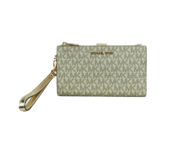 med. coach double zip wristlet 