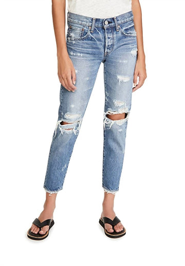 Moussy amber tapered jeans in light blue