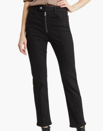 Frame straight crop jeans in noir