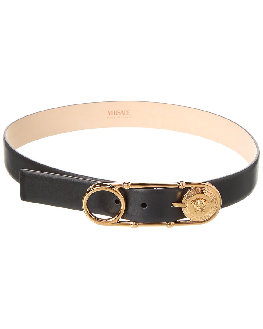 VERSACE Versace Safety Pin Leather Belt