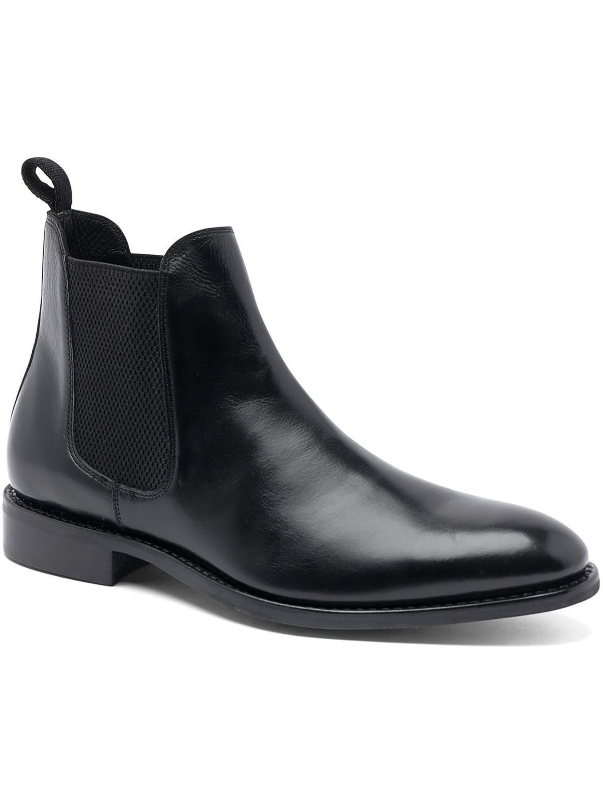 ANTHONY VEER Jefferson Mens Leather Stretch Chelsea Boots