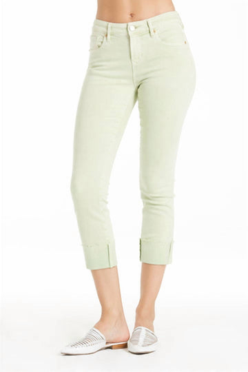 Dear John Denim blaire high rise cuffed slim straight ambrosia jeans in green