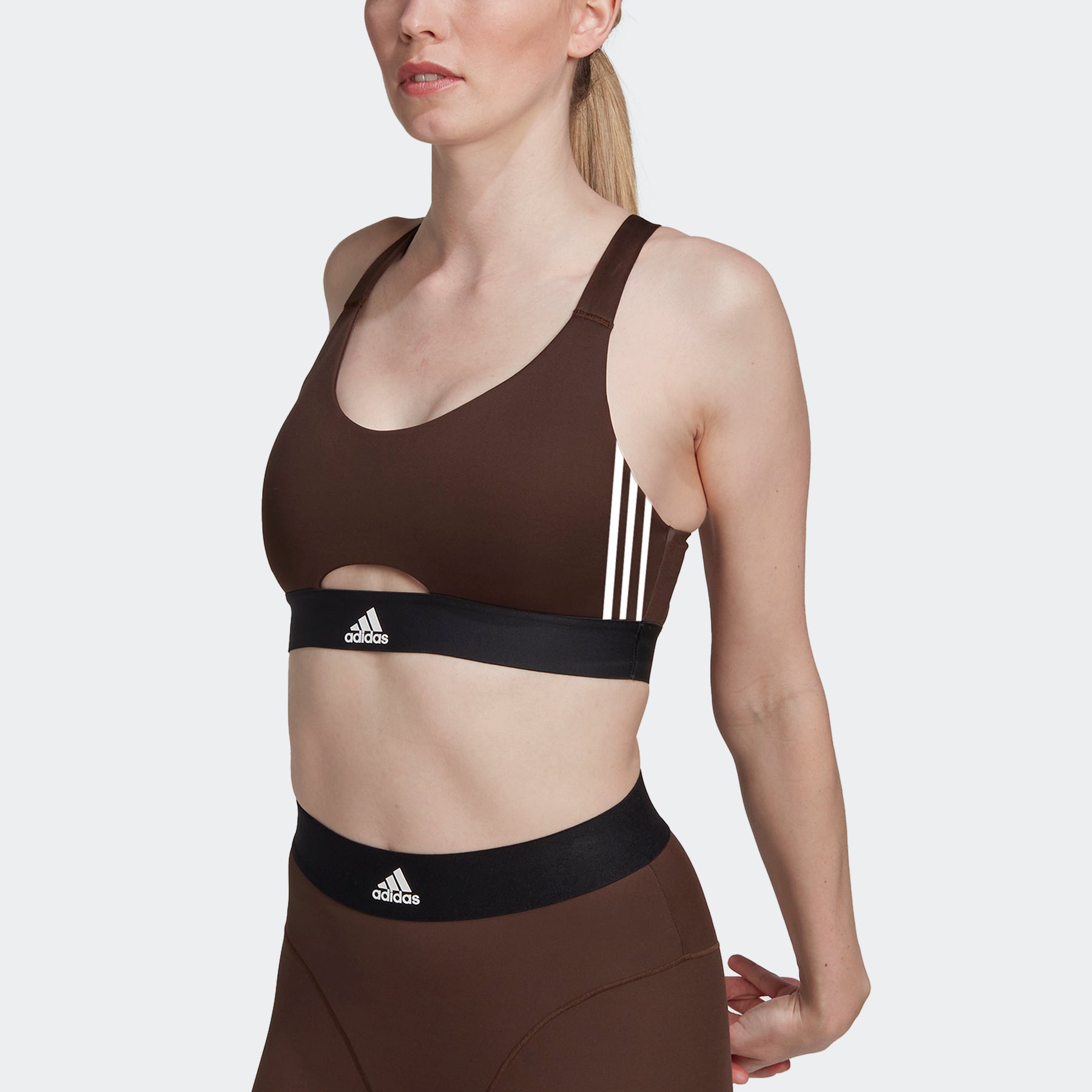 adidas Powerreact Training Medium-Support 3-Stripes Bra - Black | adidas  Canada