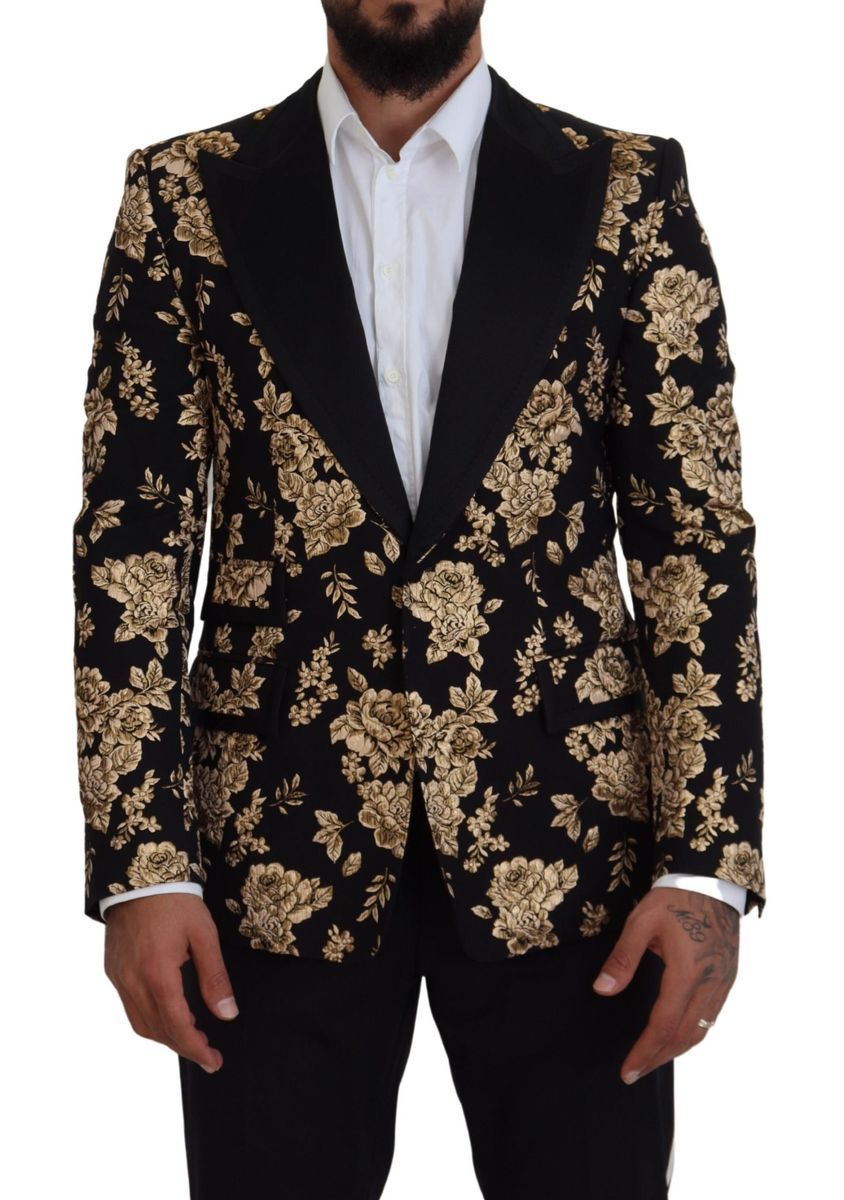 DOLCE & GABBANA Dolce & Gabbana   Floral Embroide Jacket Men's Blazer