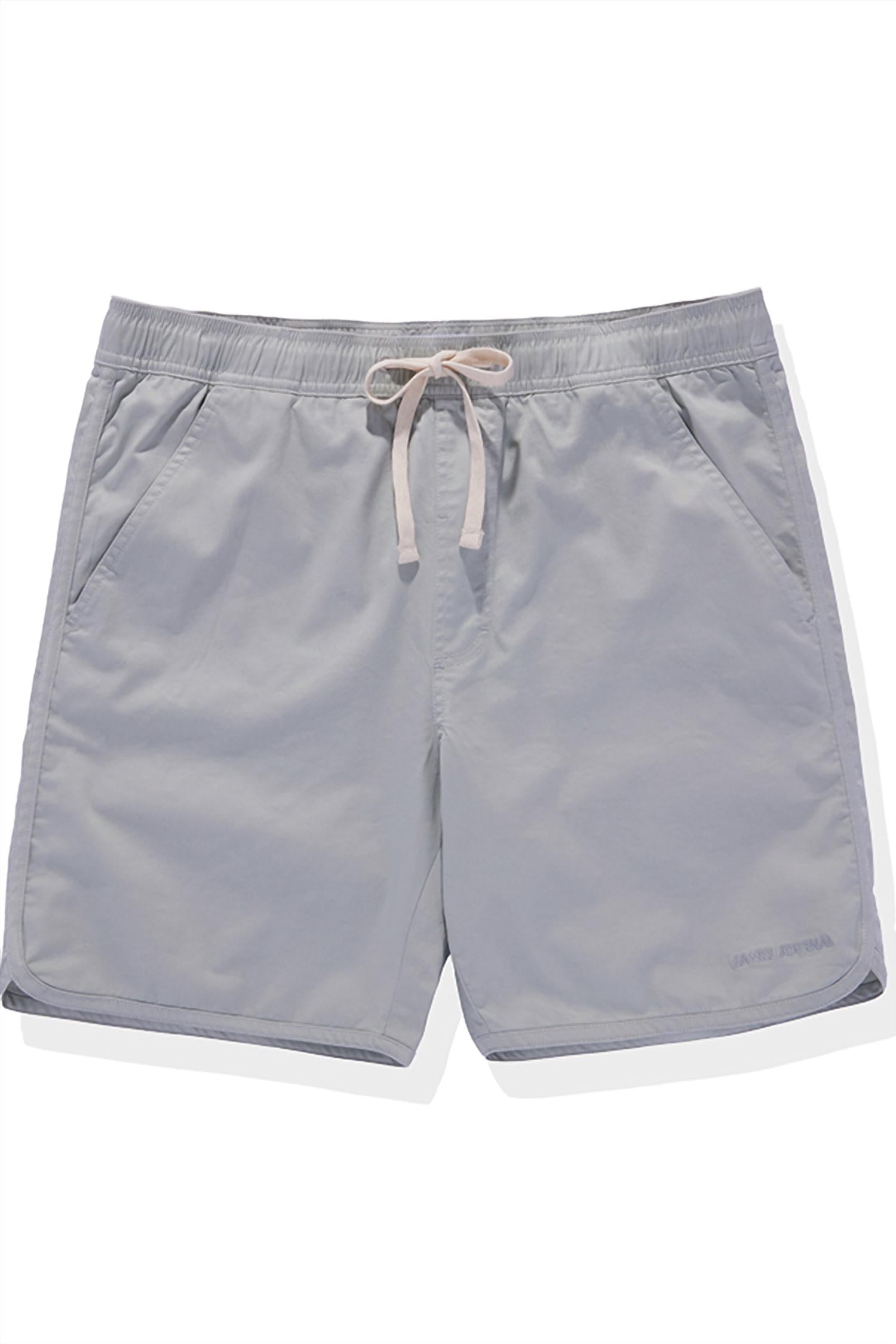 Shop Banks Journal Men's Label Elastic Boardshorts In Frost In Grey