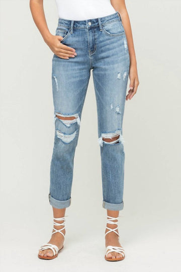 Vervet By Flying Monkey dreamland distressed boyfriend by vervet in light/medium wash