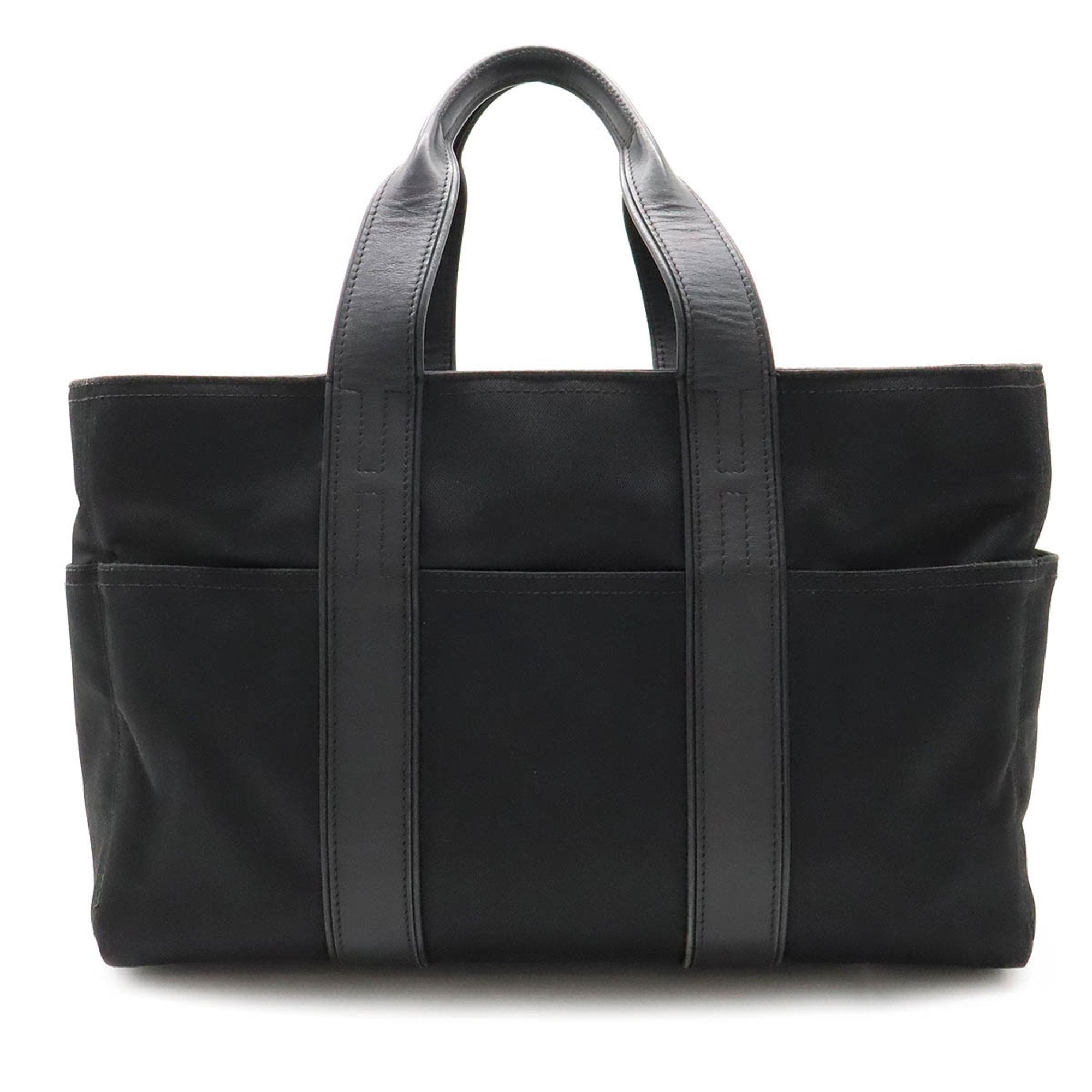 Shop Hermes Canvas Tote Bag () In Black