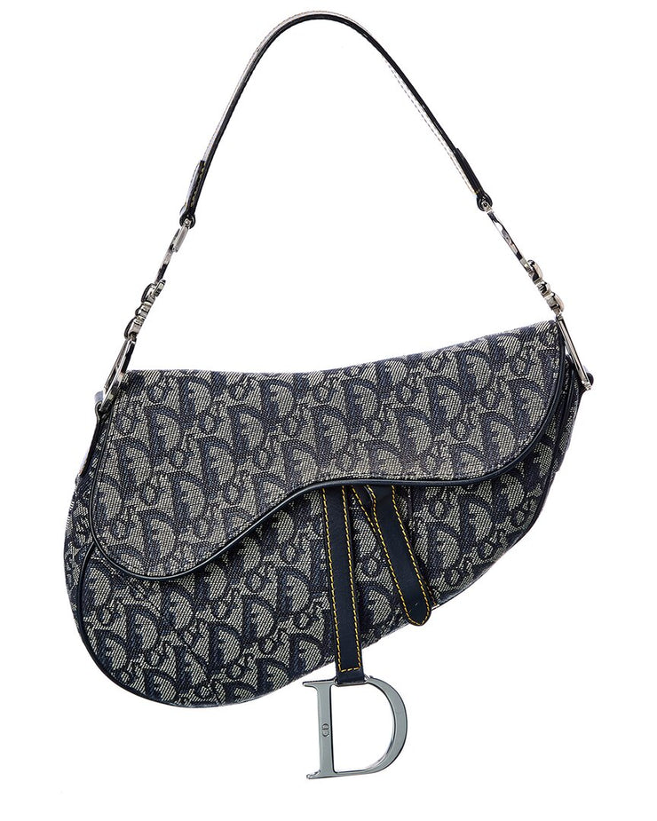 PreOwned Christian Dior Oblique Jacquard Saddle Bag  STORE 5a Luxury  Preowned Goods