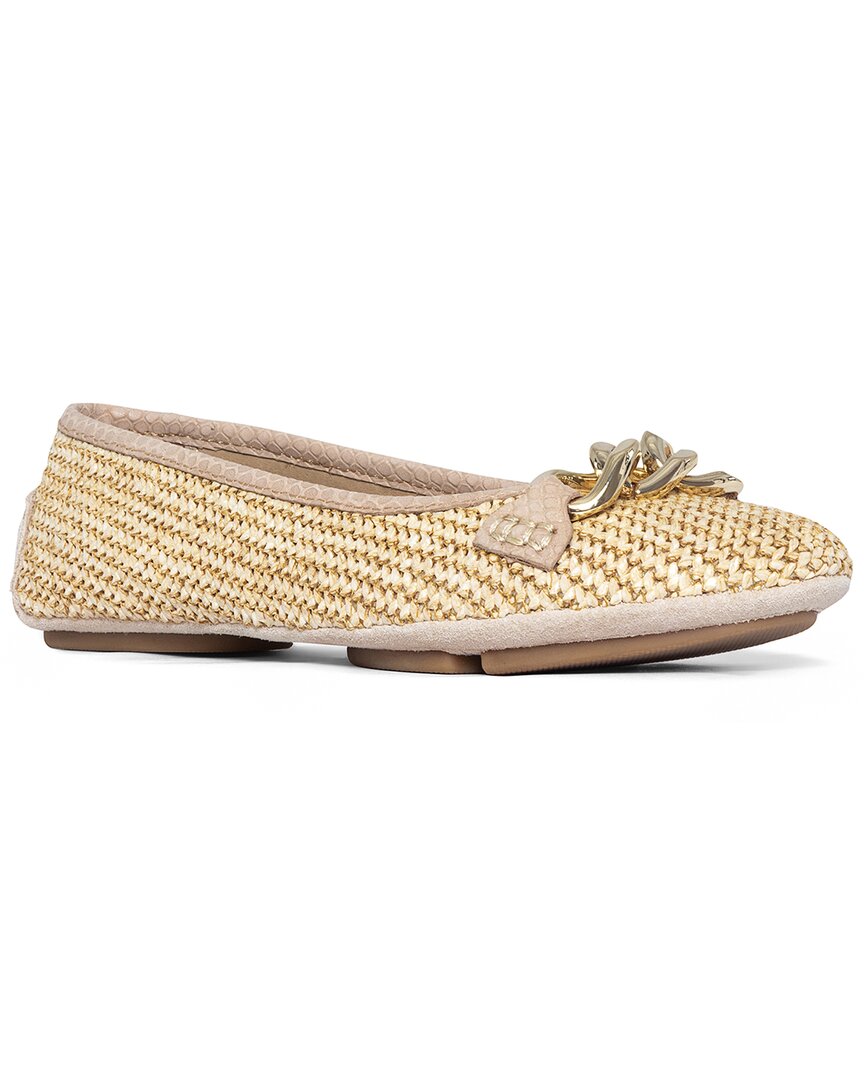 Shop Donald Pliner Raya Raffia Ballerina In Beige