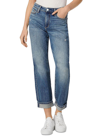 Joe the niki womens mid-rise cuffed boyfriend jeans