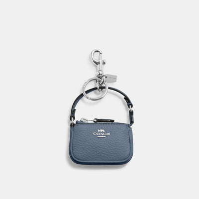 Coach Mini Nolita Bag Charm Keychain Signature Canvas Chalk