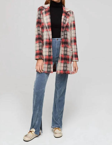 Aldo Martins draco coat in red plaid