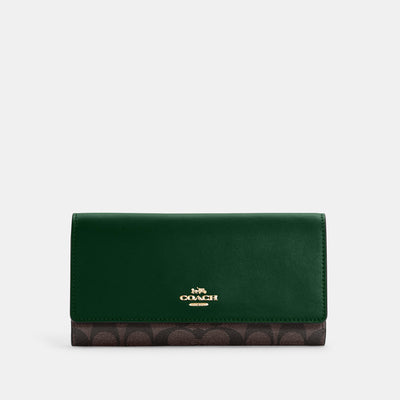 Products :: Coach Outlet Small Trifold Wallet In Blocked Signature