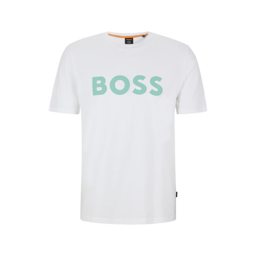 HUGO BOSS Cotton-jersey T-shirt with rubber-print logo