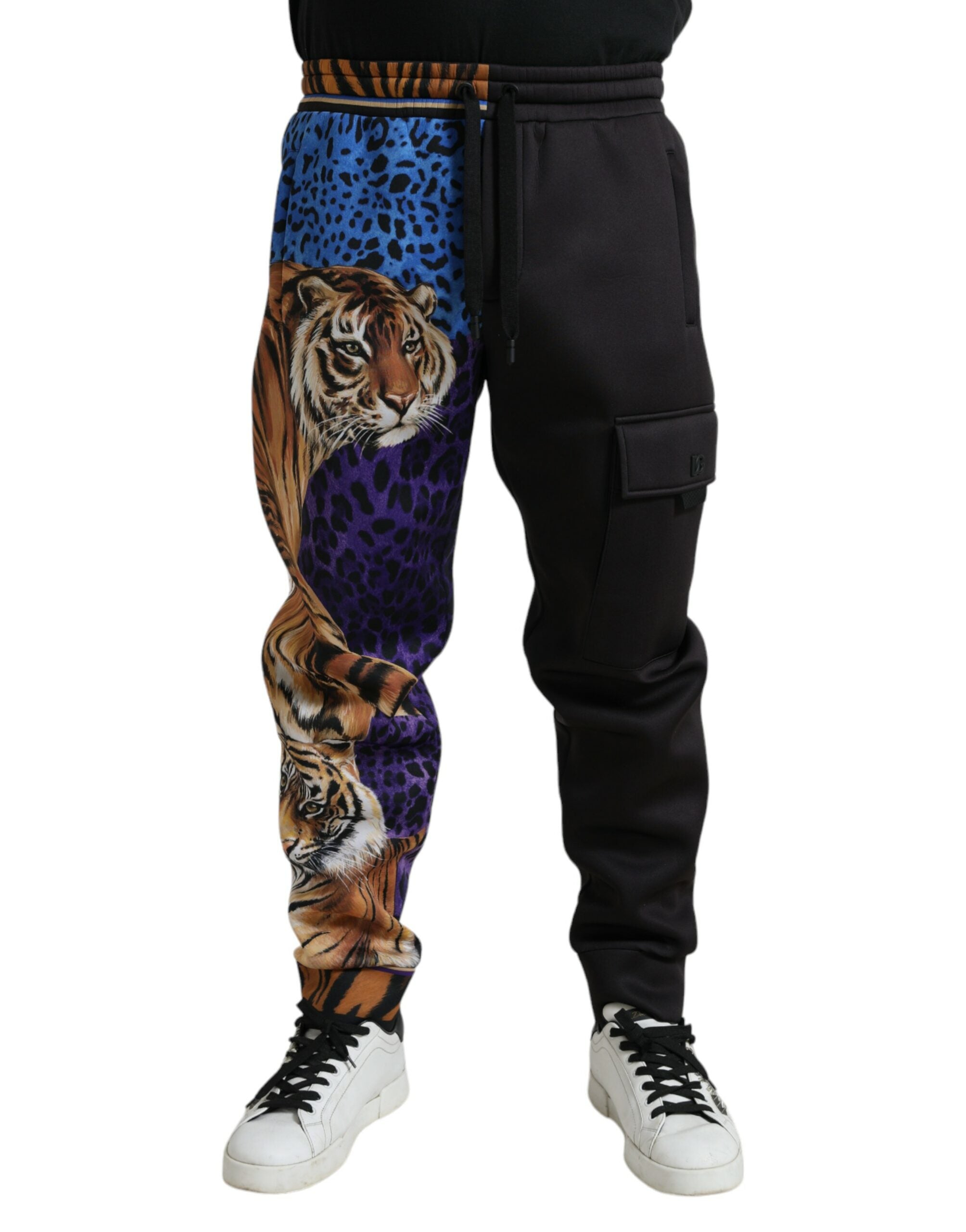 DOLCE & GABBANA Dolce & Gabbana  blue Leopard Print Trouser Jogger Men's Pants