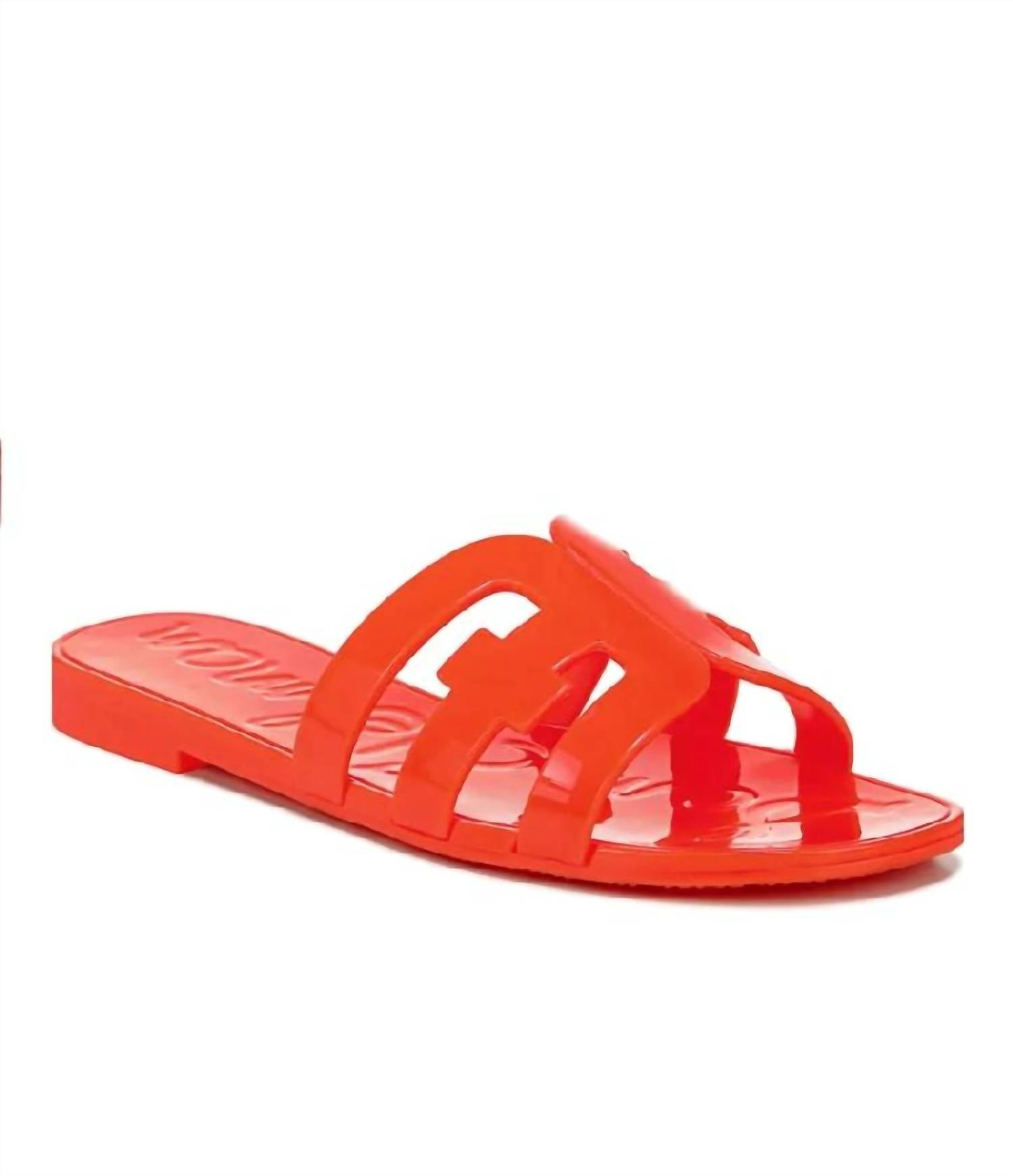 SAM EDELMAN Bay Jelly Slide Sandal in Bright Poppy