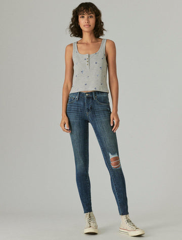 Lucky Brand womens mid rise ava skinny destruct