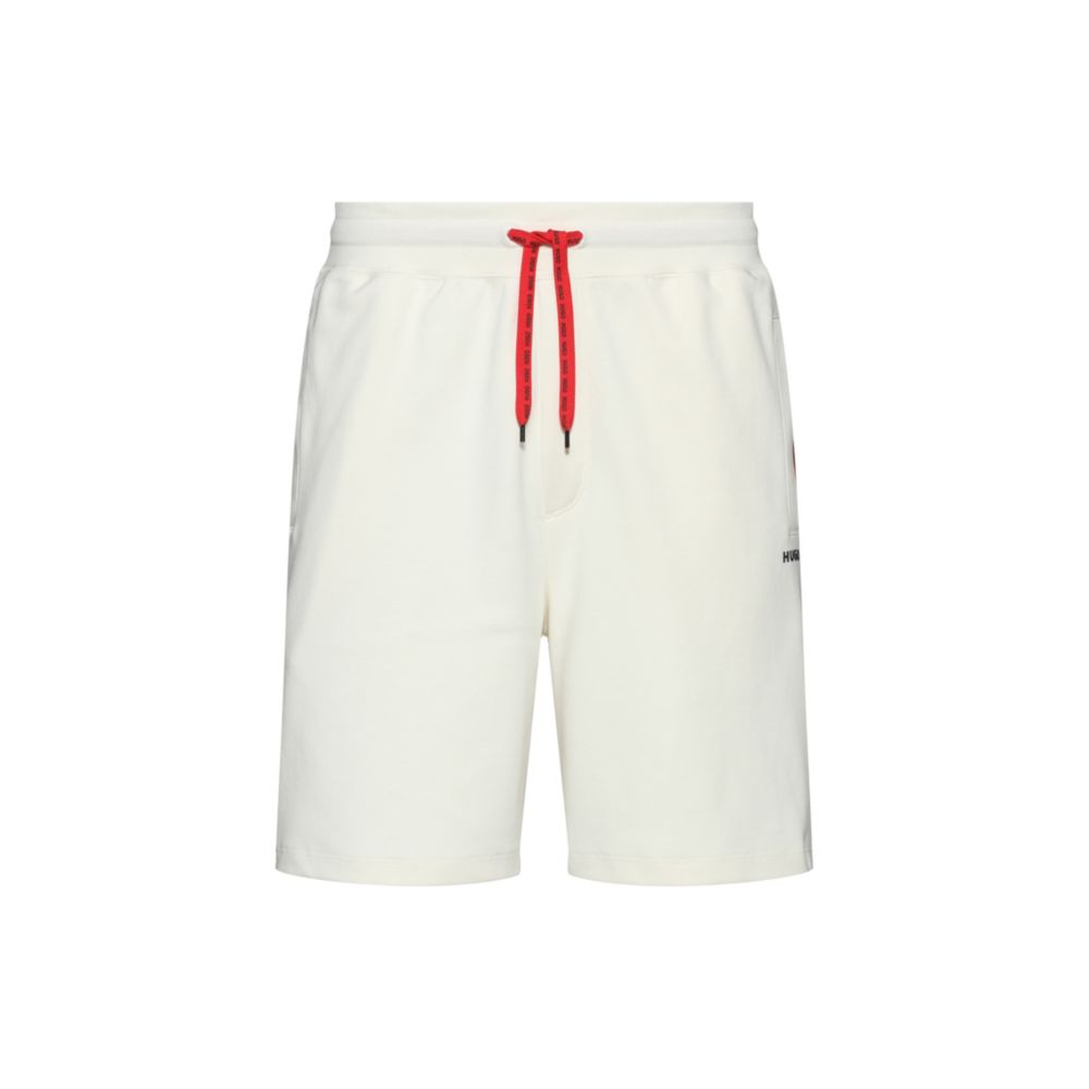HUGO Cotton-interlock shorts with logo-tape side stripe