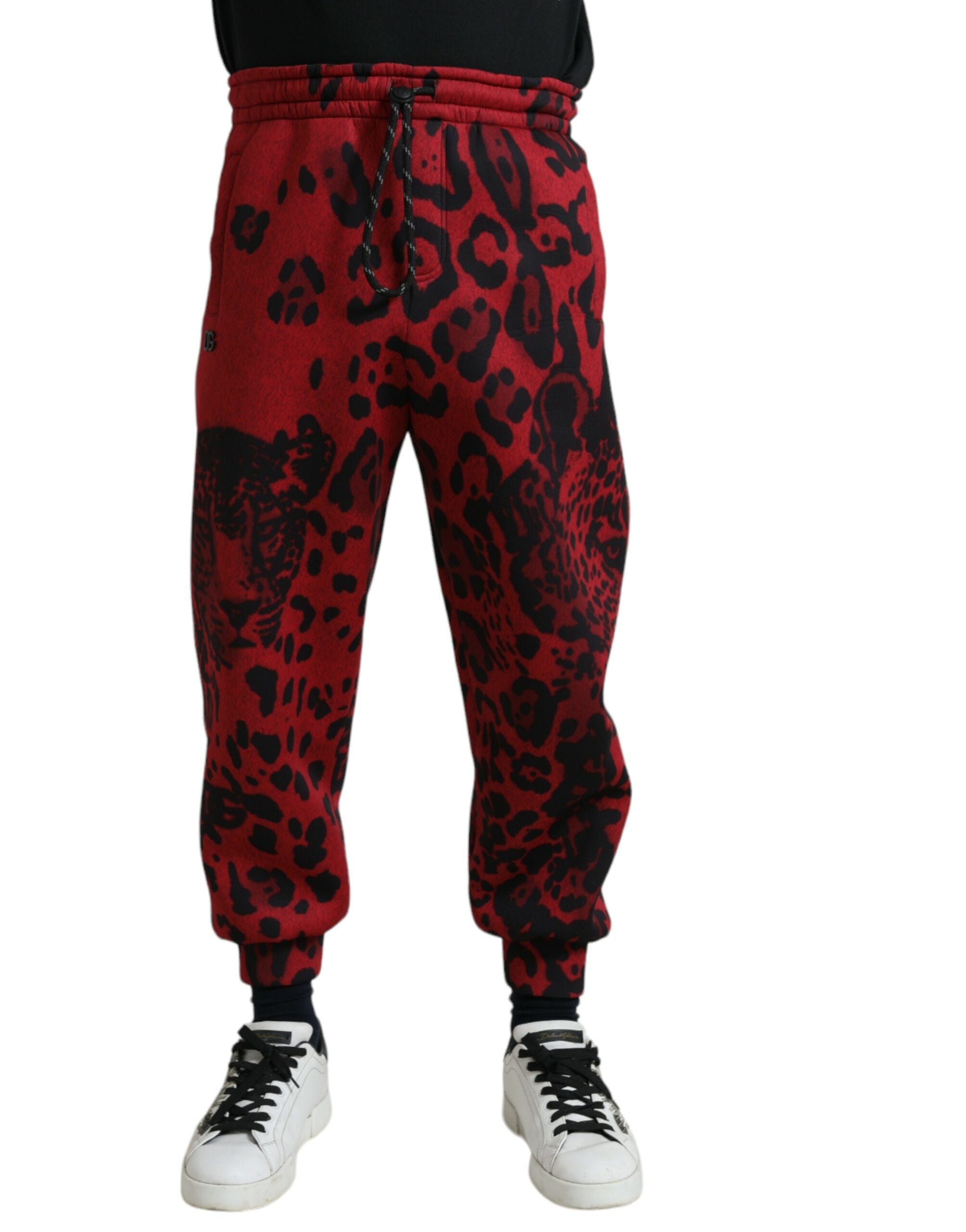 DOLCE & GABBANA Dolce & Gabbana   Leopard Print Stretch Jogger Men's Pants