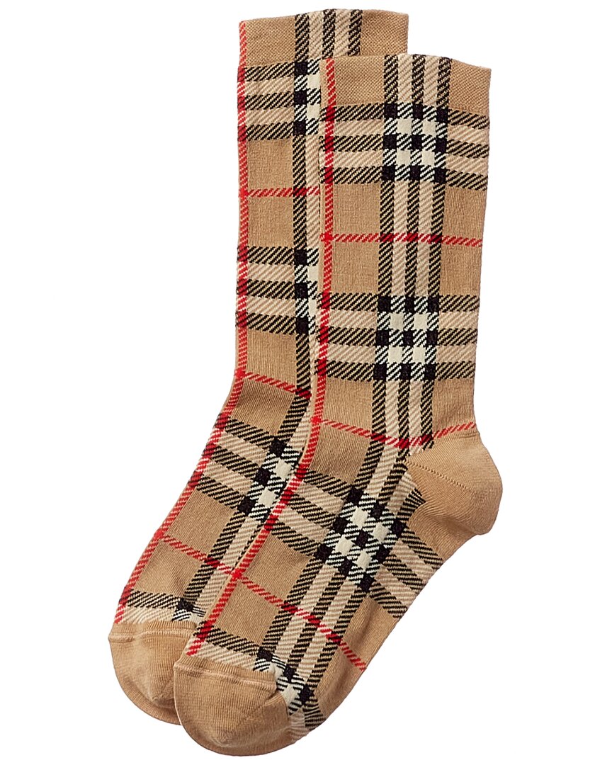 BURBERRY Burberry Vintage Check Intarsia Cashmere-Blend Socks