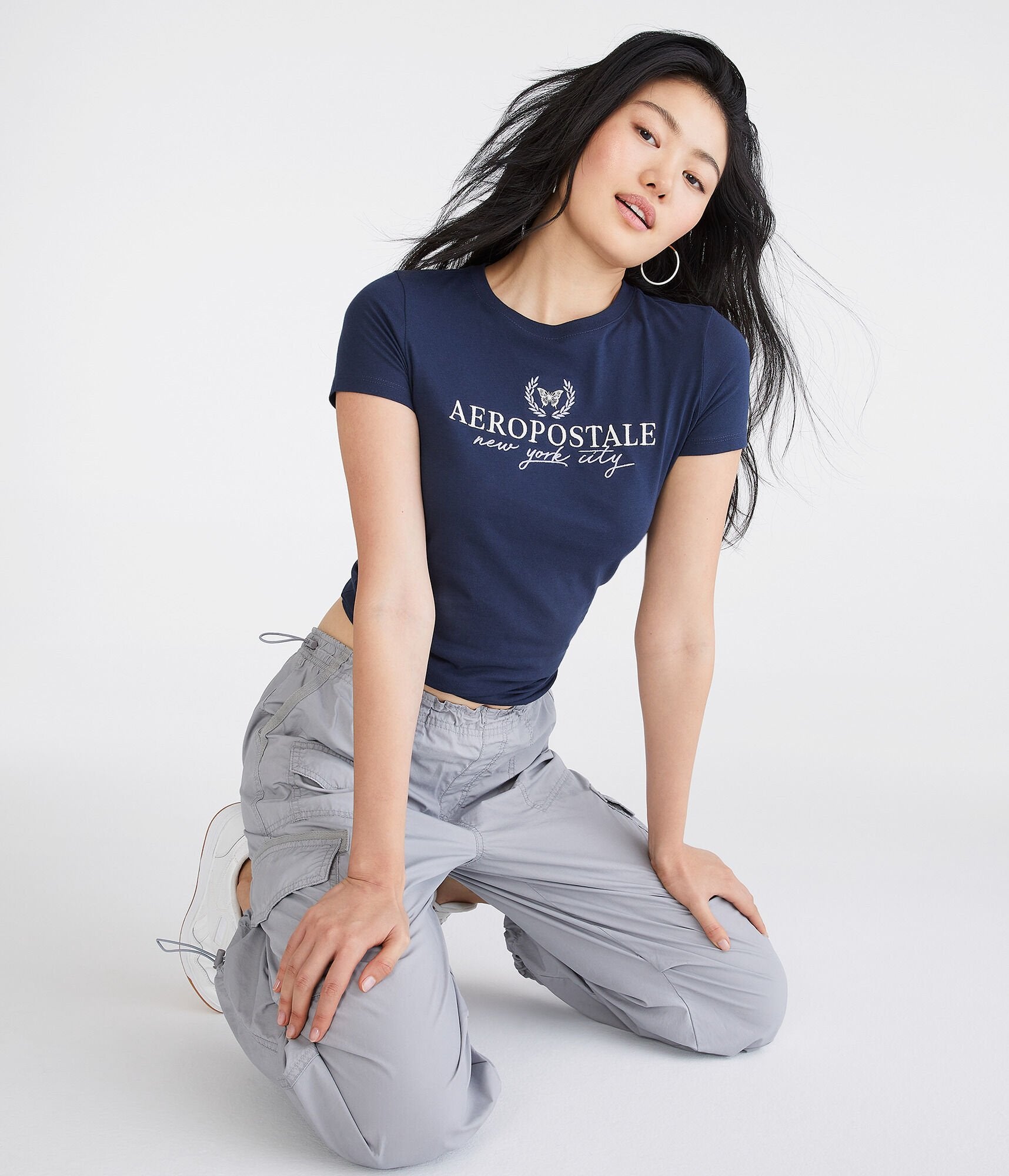 Shop Aéropostale Nyc Laurel Crest Graphic Tee In Multi