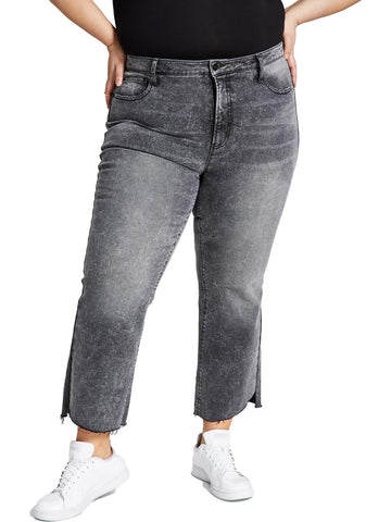And Now This plus womens denim high rise cropped jeans