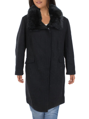 Vince Camuto plus womens wool long wool coat