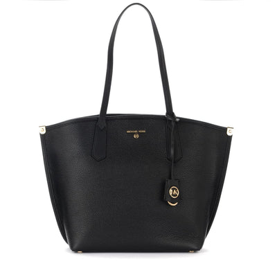 Michael Kors - Portia Small Pebbled Leather Suede Tote Handbag (Black)