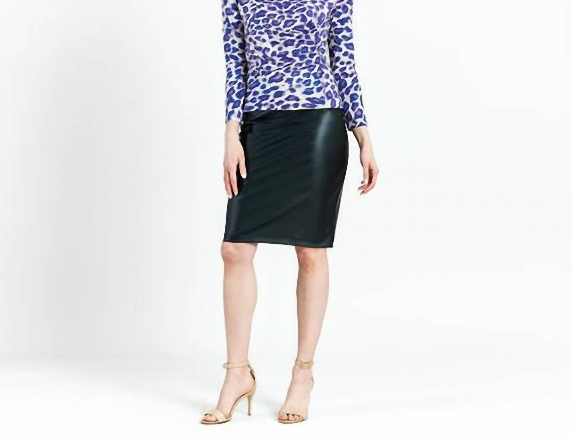 Shop Clara Sunwoo Foil Knit - Draped Neck Side Ruched Top In Plum Cheetah In Purple