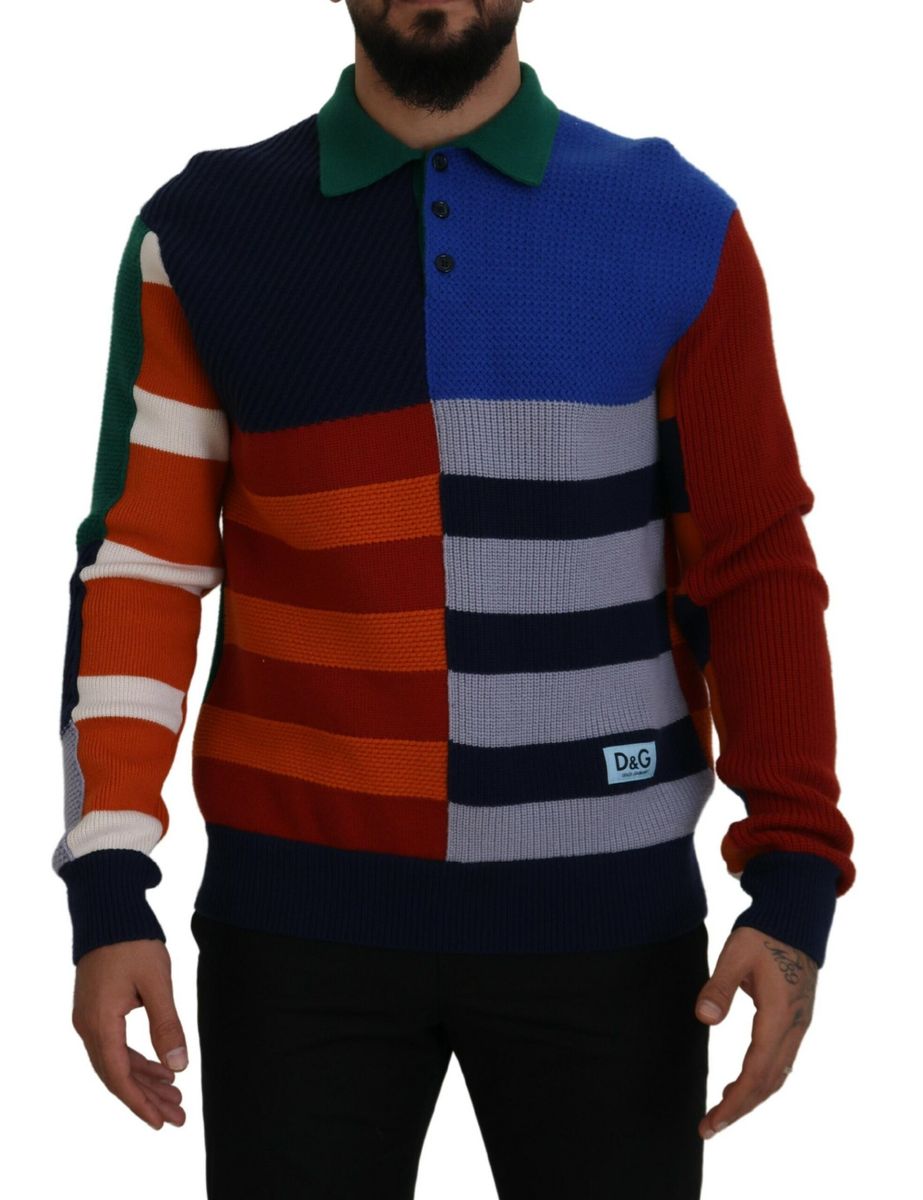 DOLCE & GABBANA Dolce & Gabbana  Stripes Wool Pullover Men's Sweater