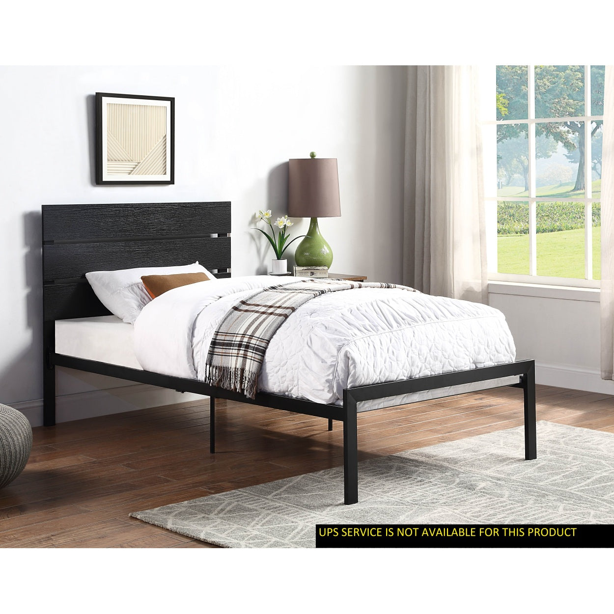 Shop Simplie Fun Black Metal Frame Twin Size Bed 1pc