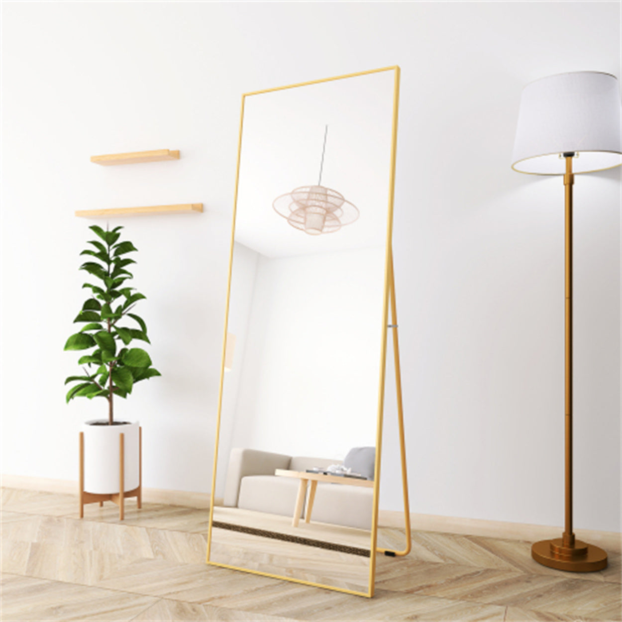 Shop Simplie Fun Wall-mounted Alloy Frame Full Length Mirror