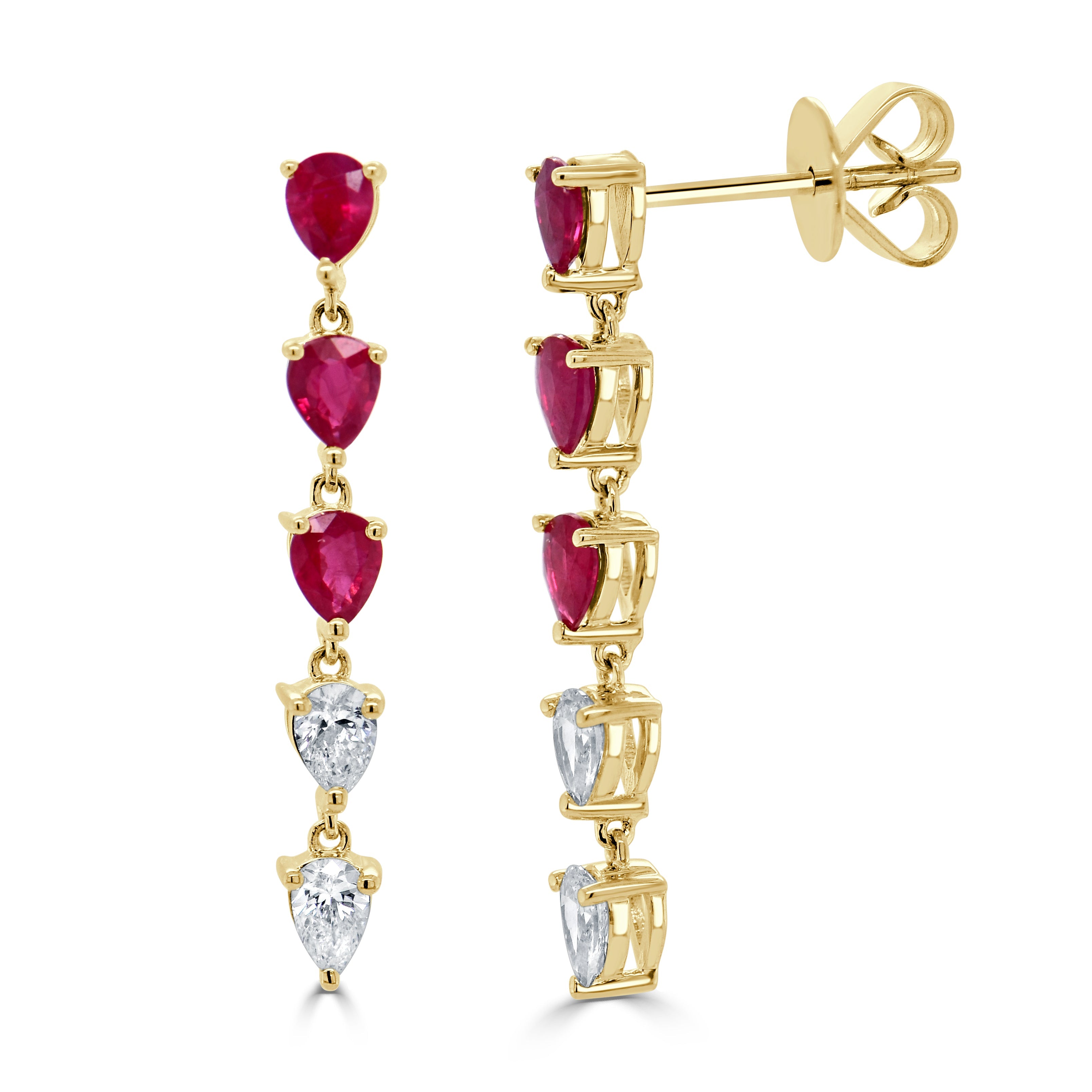 SABRINA DESIGNS 14k Gold Ruby & Diamond Drop Earrings