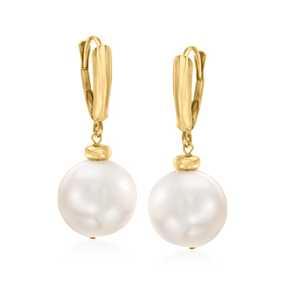 Ross-Simons 8.5-9mm Cultured Pearl Twisted Drop Earrings In 14kt
