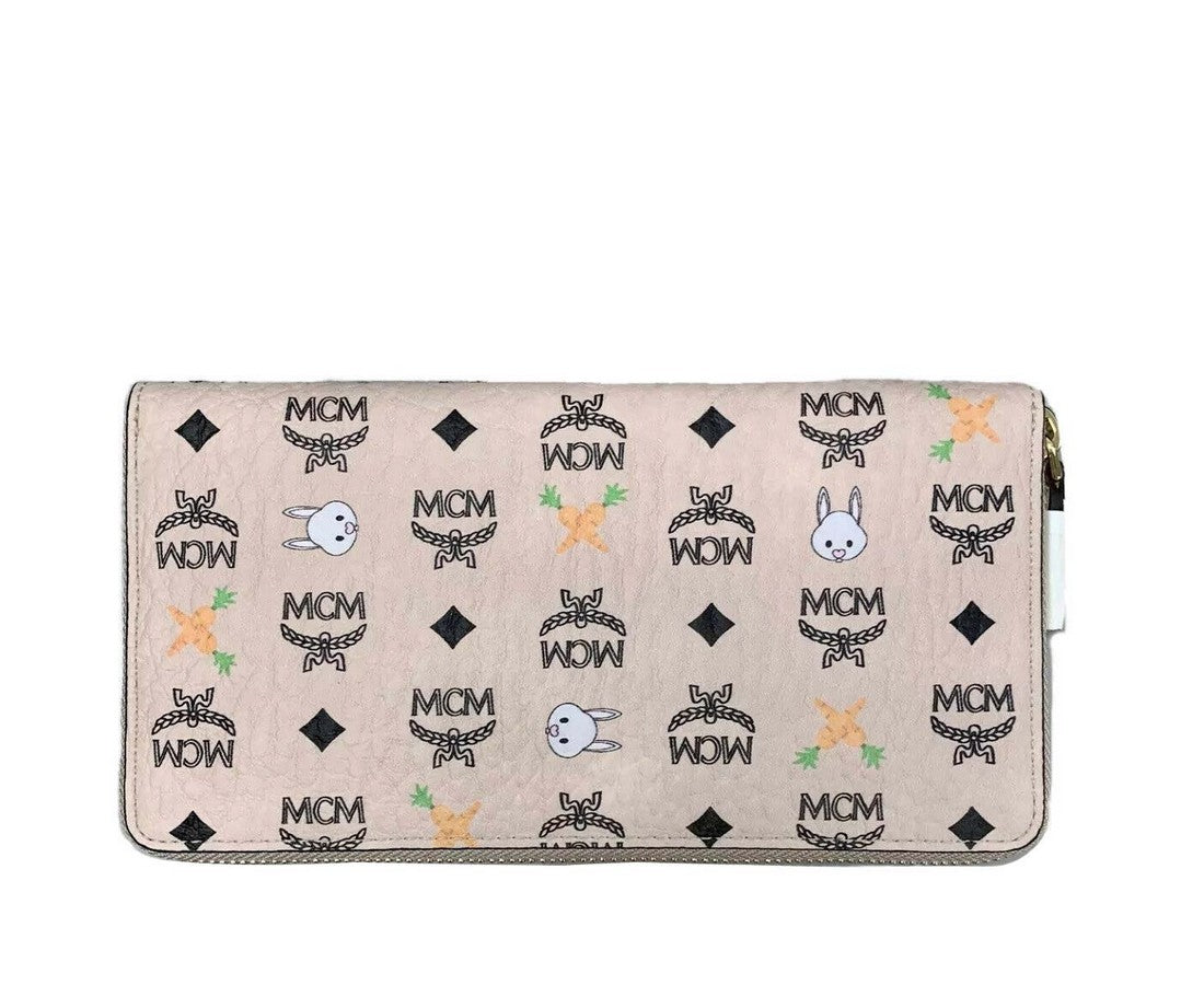 MCM MCM Women's Visetos Coated Canvas Zip Around Rabbit Wallet
