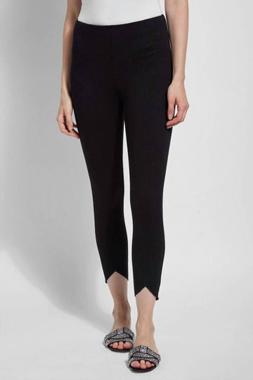 Lysse lynette scallop edge denim pant in black