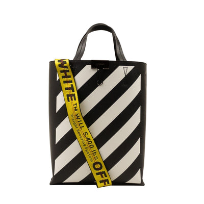 Off-White c/o Virgil Abloh Yellow Mini Patent Leather Tote Bag