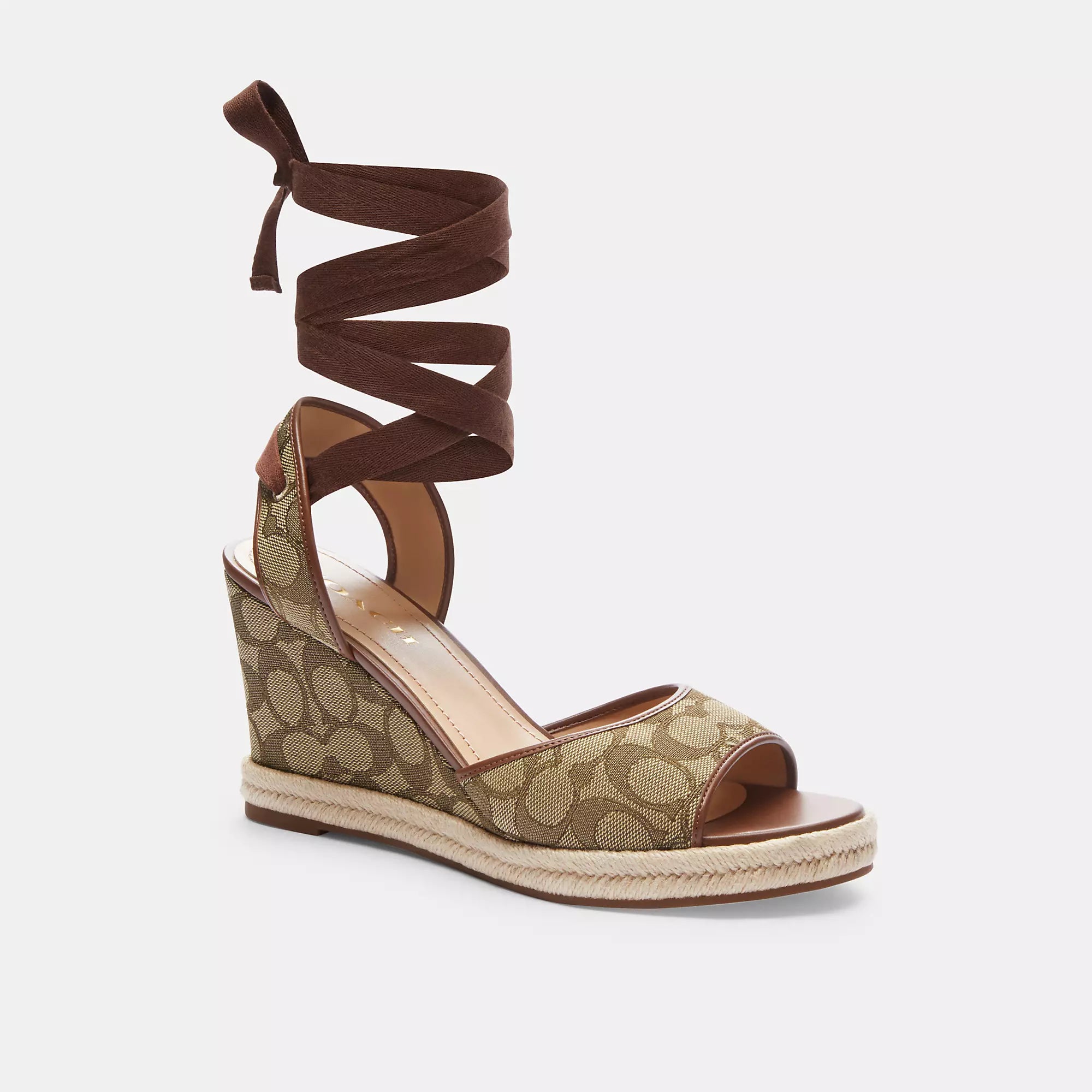 Shop Coach Outlet Patrice Espadrille In Signature Jacquard In Brown