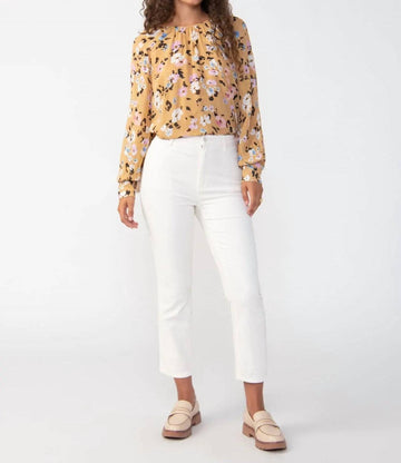 Sanctuary highrise good vibes crop denim in creme