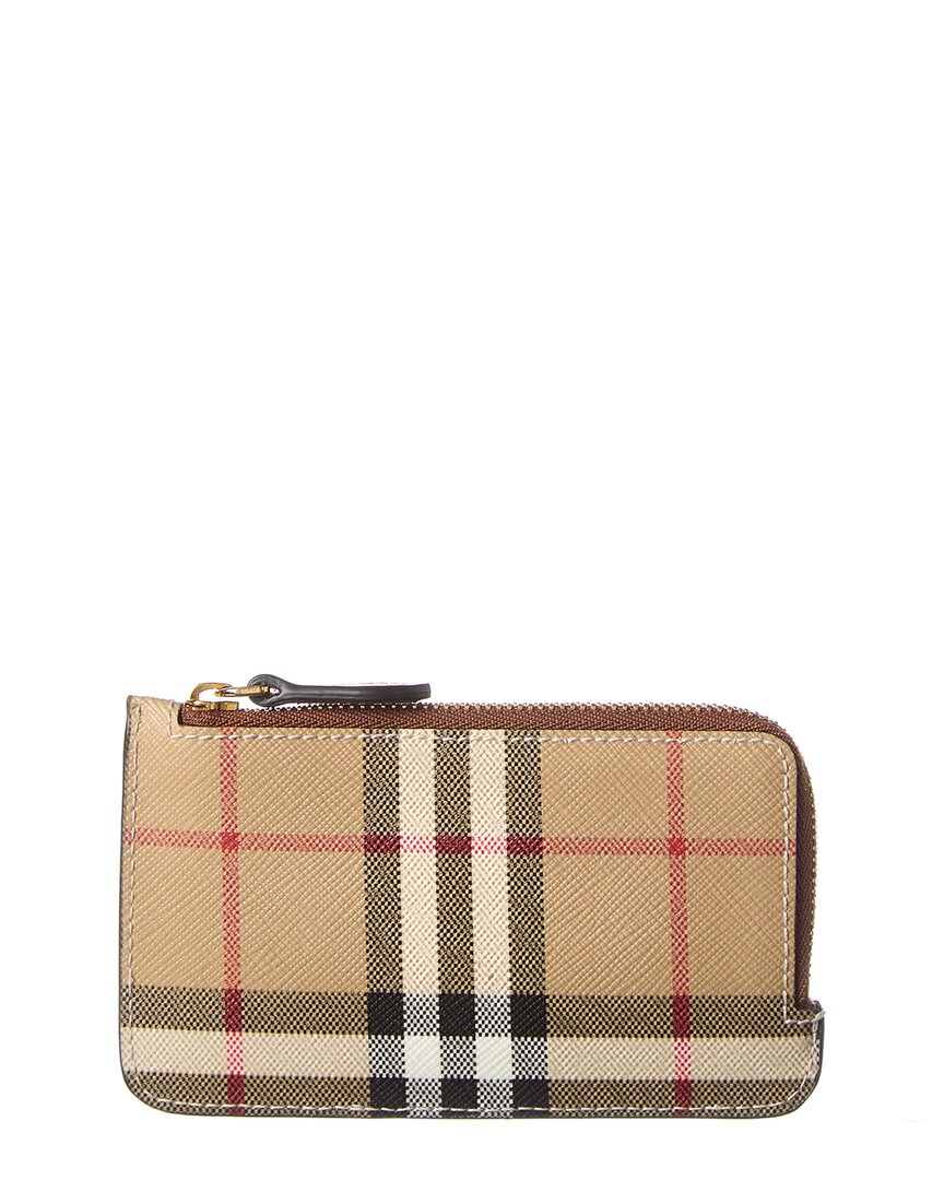 BURBERRY Burberry Vintage Check E-Canvas & Leather Card Case