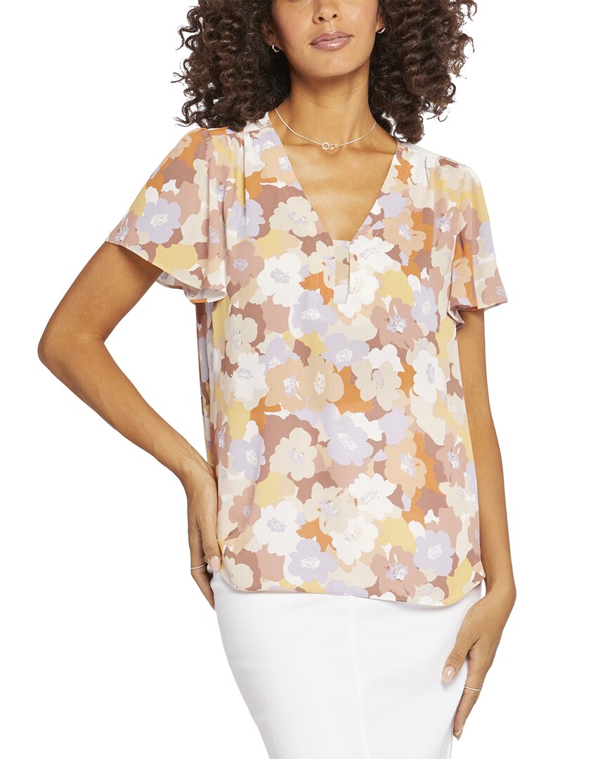 Shop Nydj Flounce Blouse In Multi