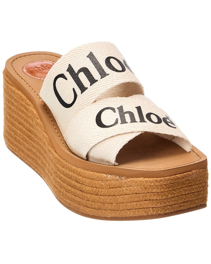 Chloe Woody Canvas Wedge Sandal