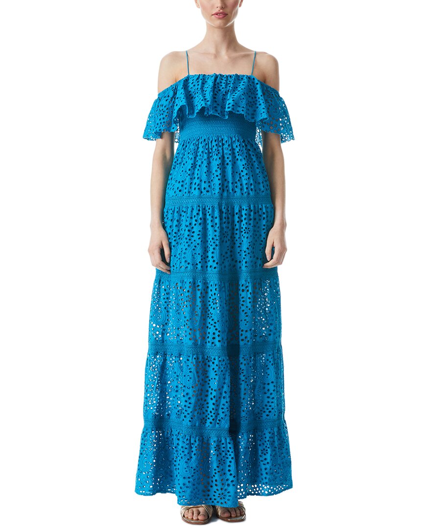 Alice And Olivia Kia Smocked Maxi Dress In Blue | ModeSens
