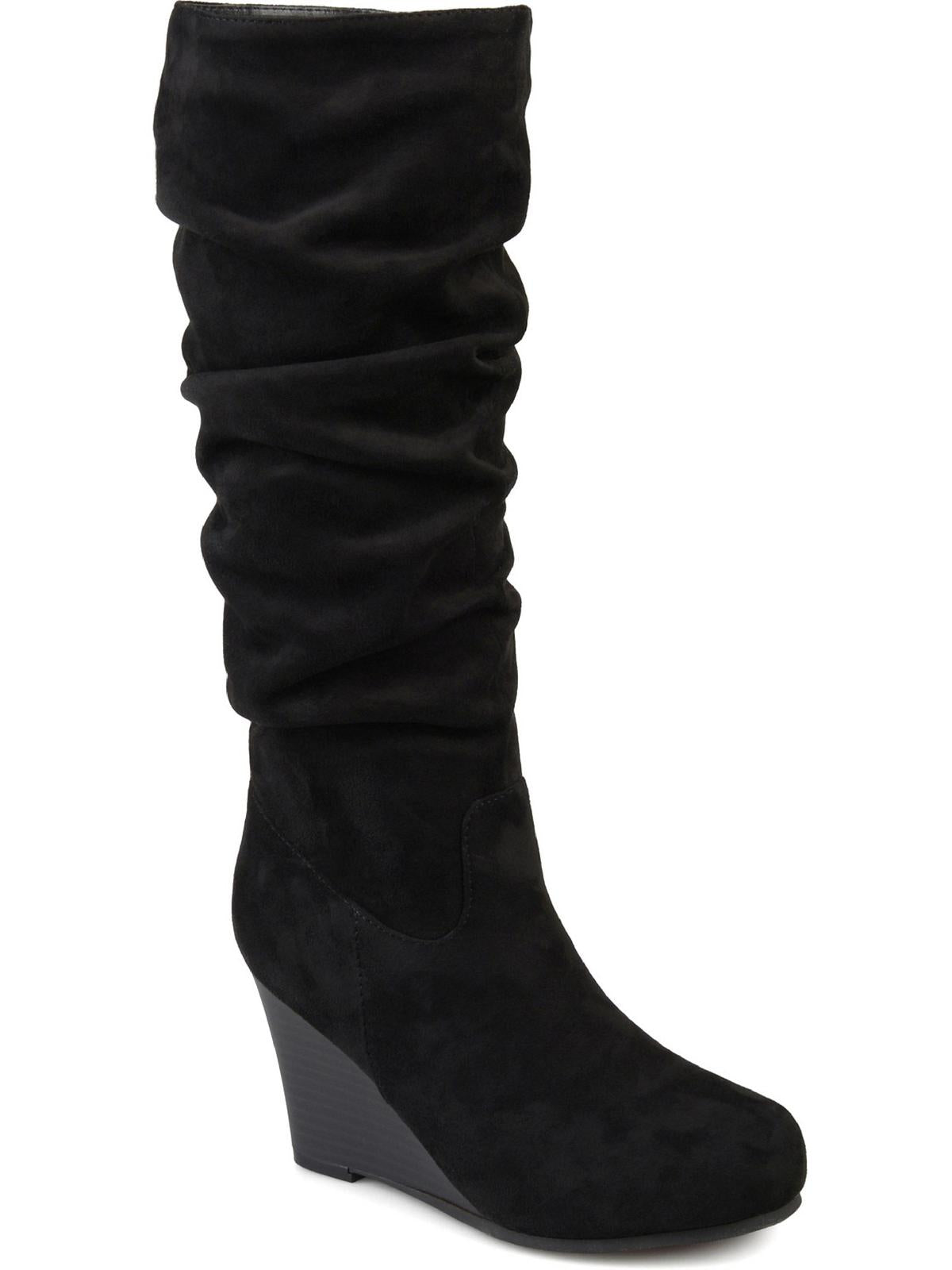 Journee Collection Haze Womens Wide Calf Round Toe Mid-calf Boots In Black