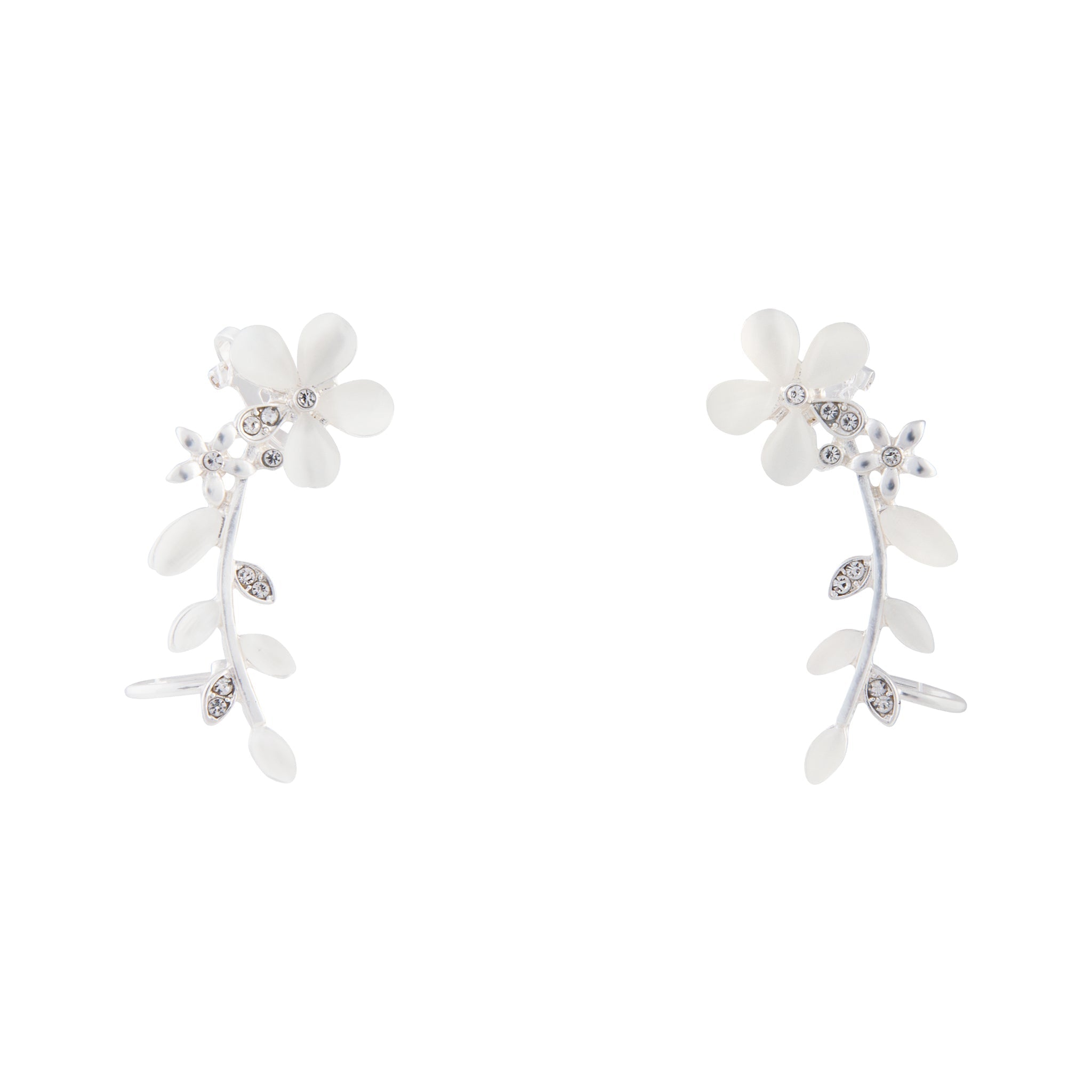 Lovisa Pearlised Jewel Flower Vine Ear Cuff Two Pack In Metallic