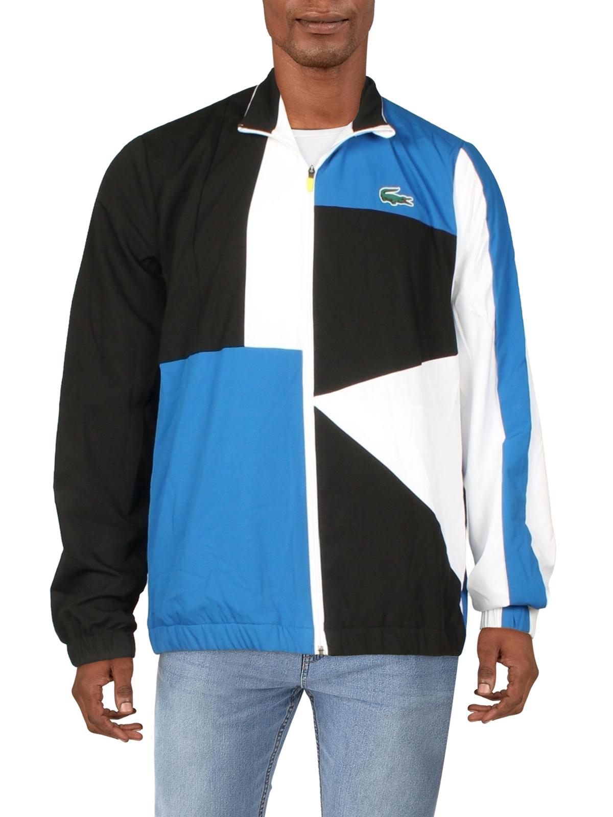 Shop Lacoste Mens Sport Colorblock Soft Shell Jacket In Blue