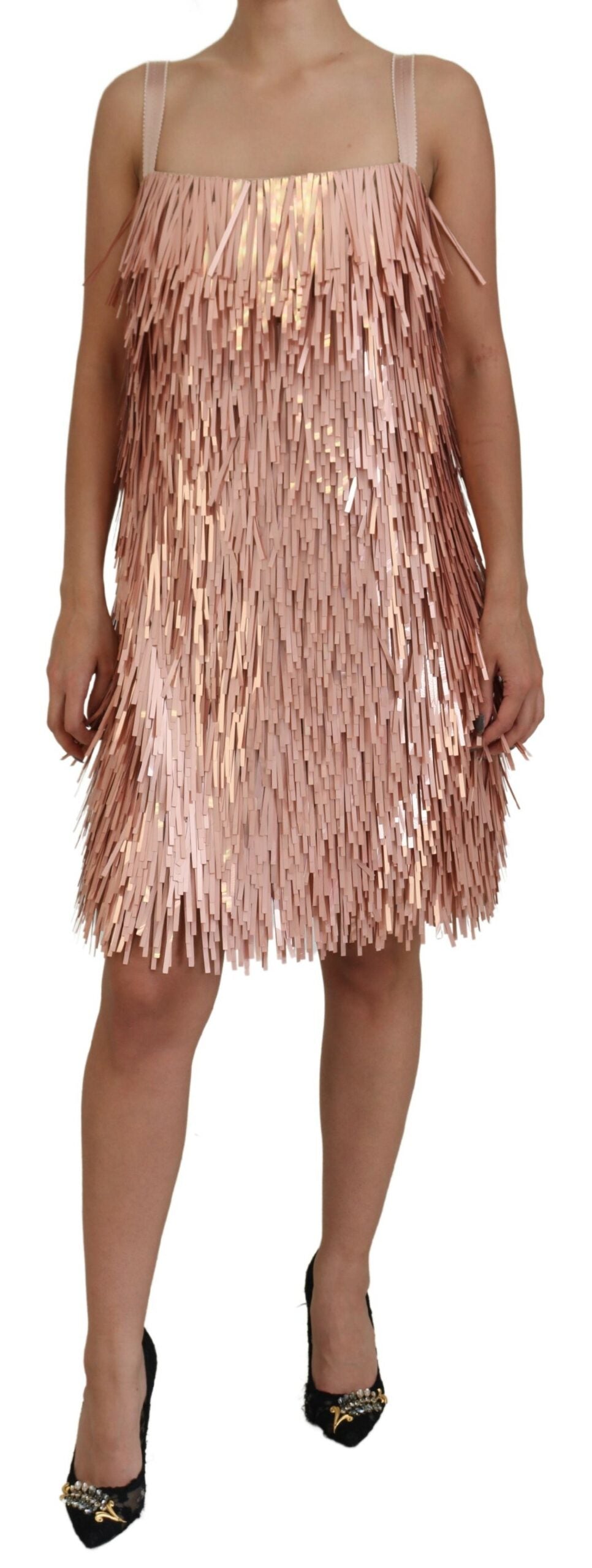 DOLCE & GABBANA Dolce & Gabbana  Tinsel Sleeveless Shift A-line Women's Dress