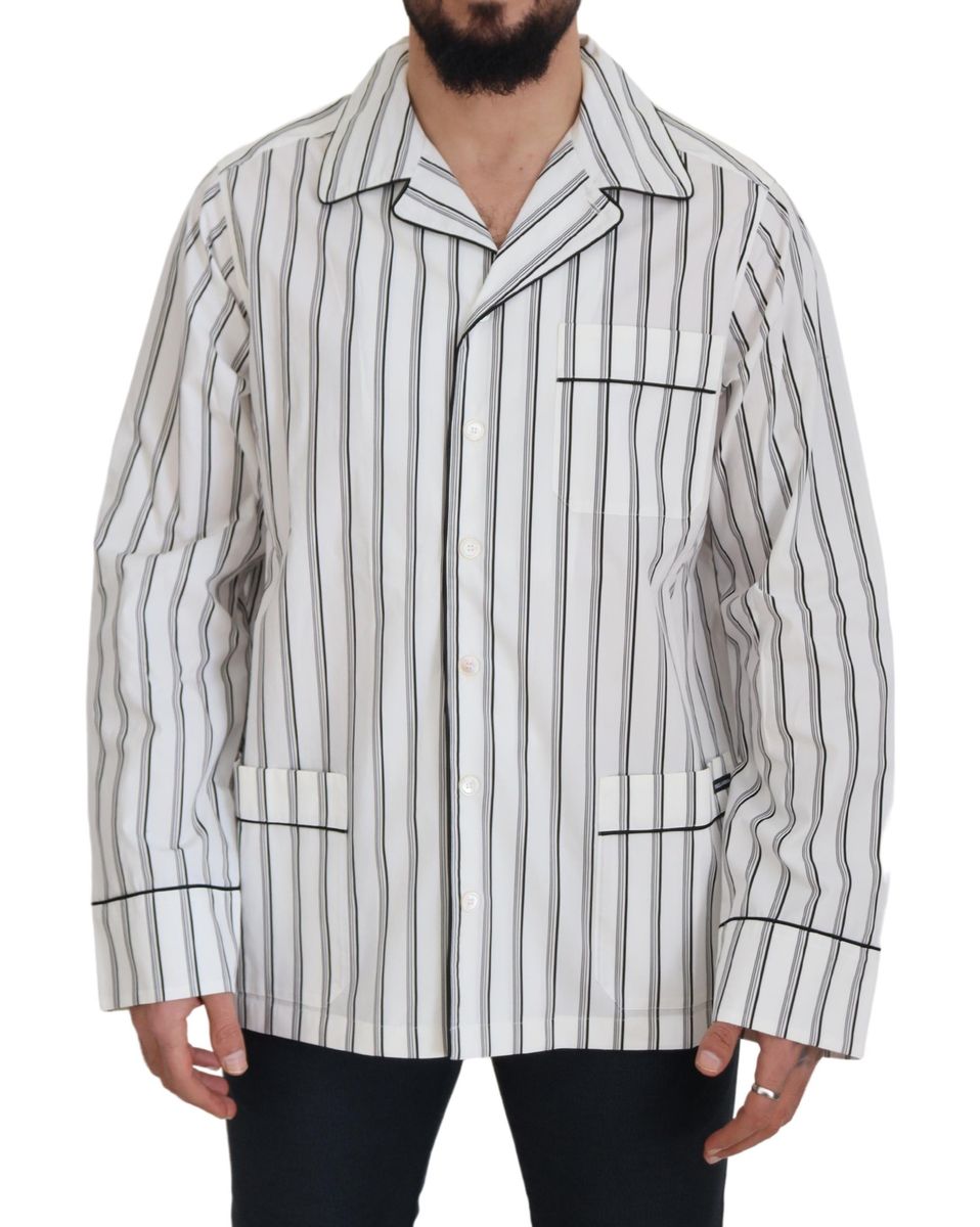 DOLCE & GABBANA Dolce & Gabbana  Stripes Cotton Pajama Sleepwear Men's Shirt